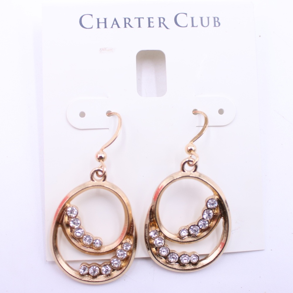 Charter Club Gold Tone Drop Earrings New with tags